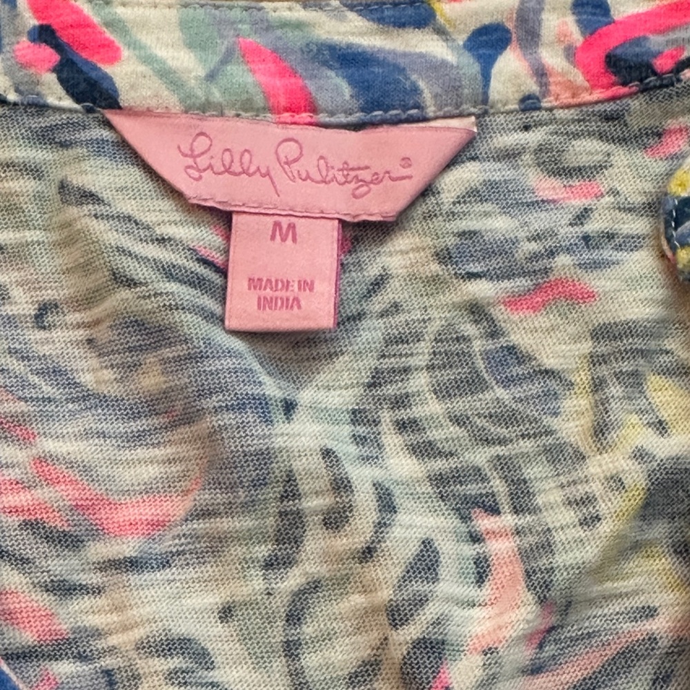 Lilly Pulitzer Medium cover up Shay Dress "Multi So Sofishticated" PTP 17" - Picture 3 of 8